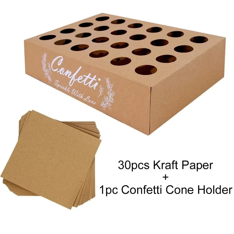 Wedding Confetti Cones Holder Stand Support for Wedding Cones Kraft Paper Wedding Decorations Supplies Confetti Tray Cone