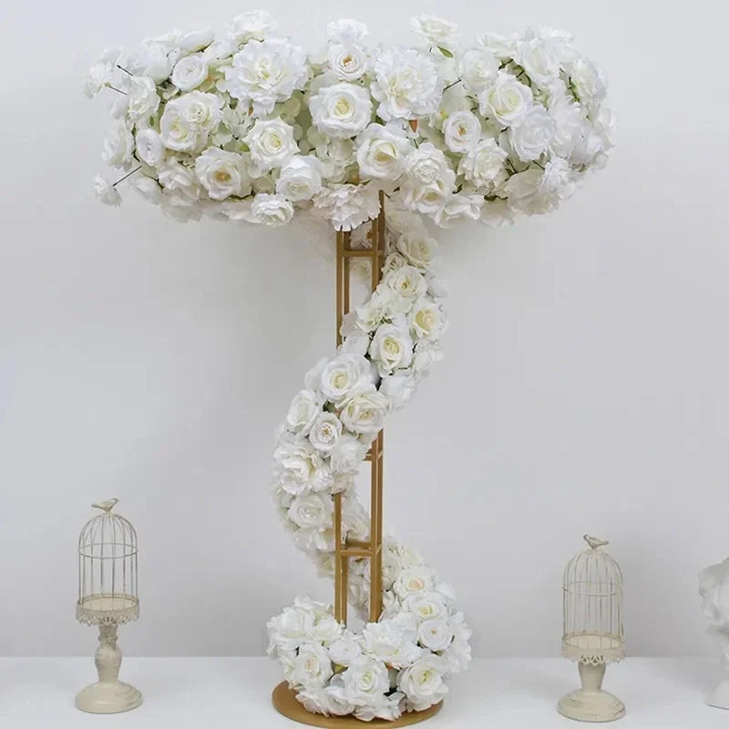2/4/6/10Pcs Wedding Centerpiece Flower Rack For Event Party Decoration Electronic Plated Flower Rack Gold Arch Stand Road Lead