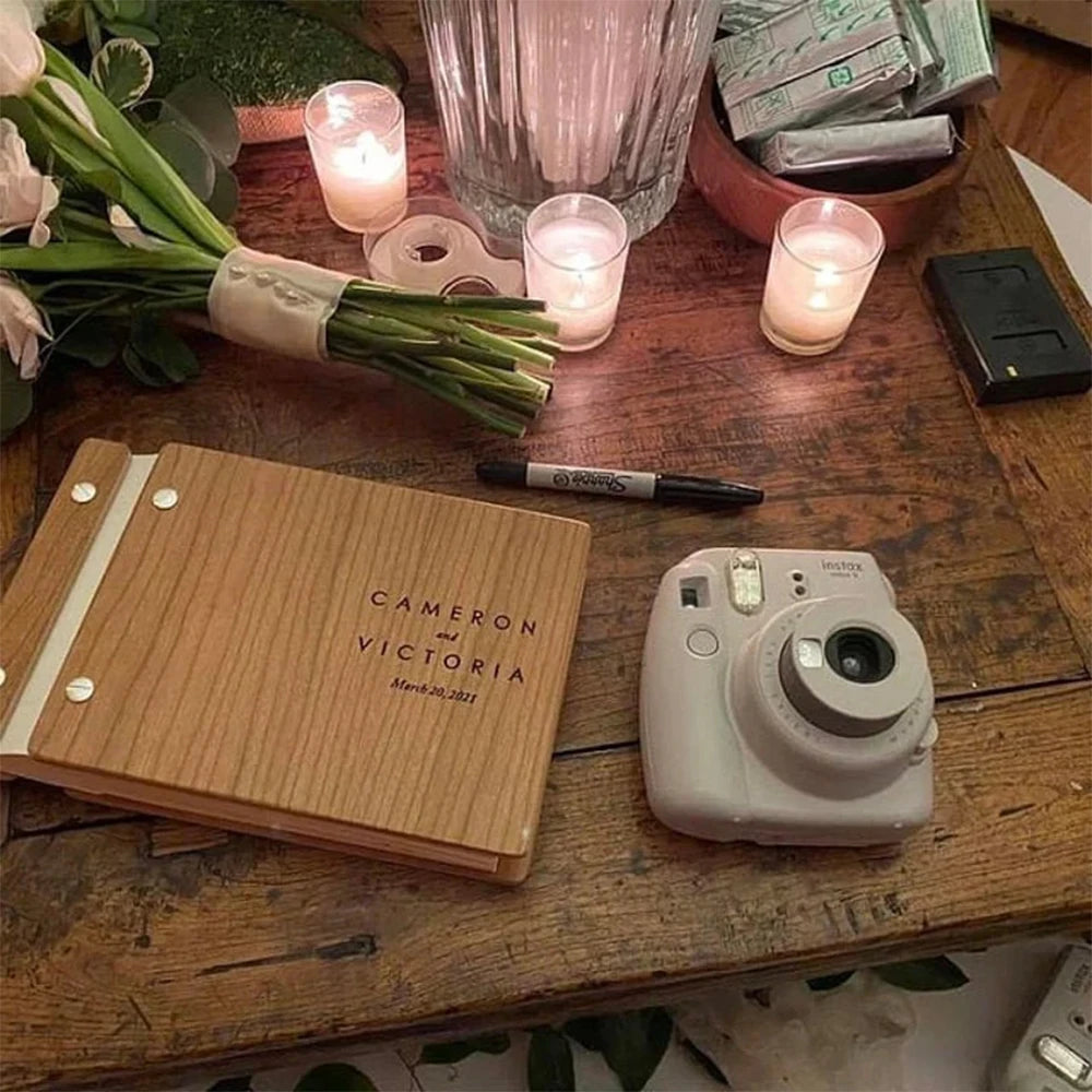 Personalized Sign Wedding Guest Book Custom Rustic Memory Wooden Guest Signatures Book Album Alternative Mariage Decoration