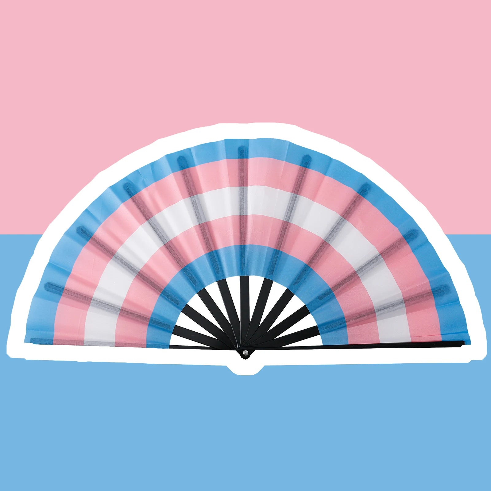 Rainbow Fan LGBT Pride Gay Lesbian  Asexual Transgender Bisexual Pansexual Non-binary Cloth Folding Portable