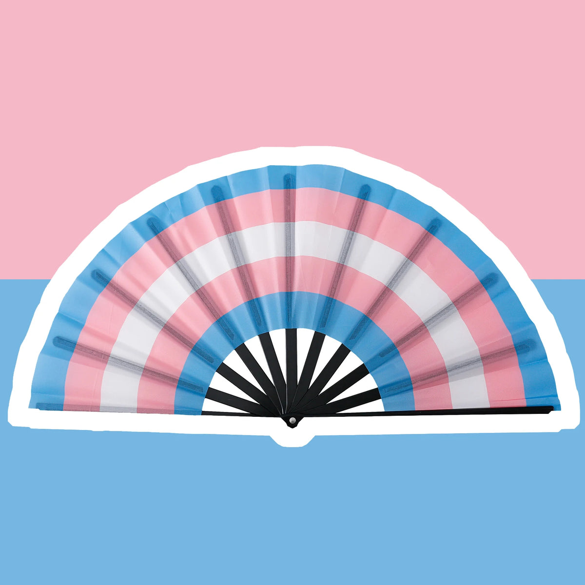 Rainbow Fan LGBT Pride Gay Lesbian  Asexual Transgender Bisexual Pansexual Non-binary Cloth Folding Portable