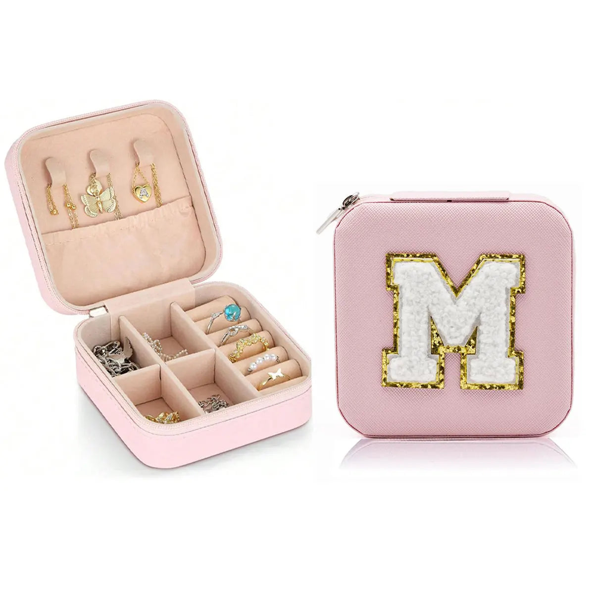 New creative letter jewelry box portable travel ring necklace earrings stud earrings earrings earrings earrings storage box-liu