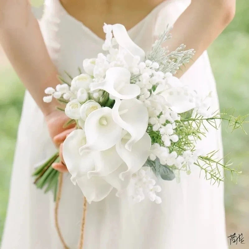 5/10Pcs Artificial Flowers Calla Lily Real Touch Tulip Flower Bouquets For Wedding Bride Home Vase Decoration Fake Plants Gifts