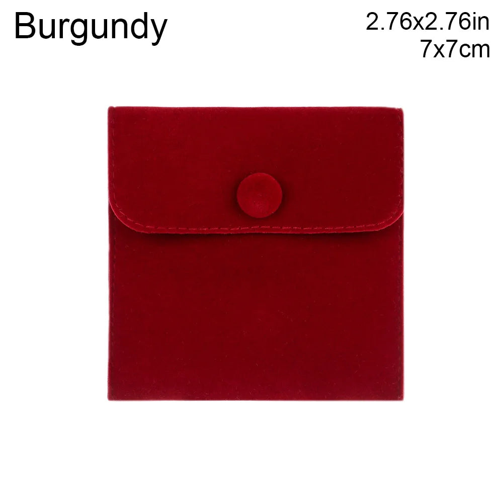 1 Pcs Dust Protect Portable Soft Velvet Gift Jewelry Bag Snap Button Packaging Bag Necklace Earrings Bracelet Ring Storage Pouch