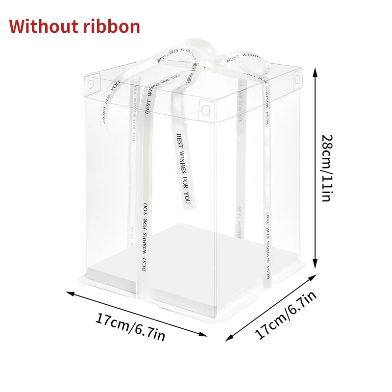 Transparent Packing Box High-Capacity Birthday Wedding Valentine Favor Wrapping Boxes Chocolate Cake Packaging Supplies
