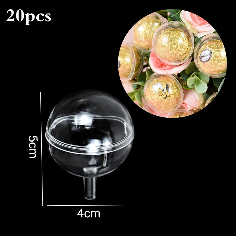 5/10/20pcs Clear Chocolate Wrapper Box DIY Candy Chocolate Bouquet Flower Racks Wedding Birthday Party Decor Valentines Gift Box