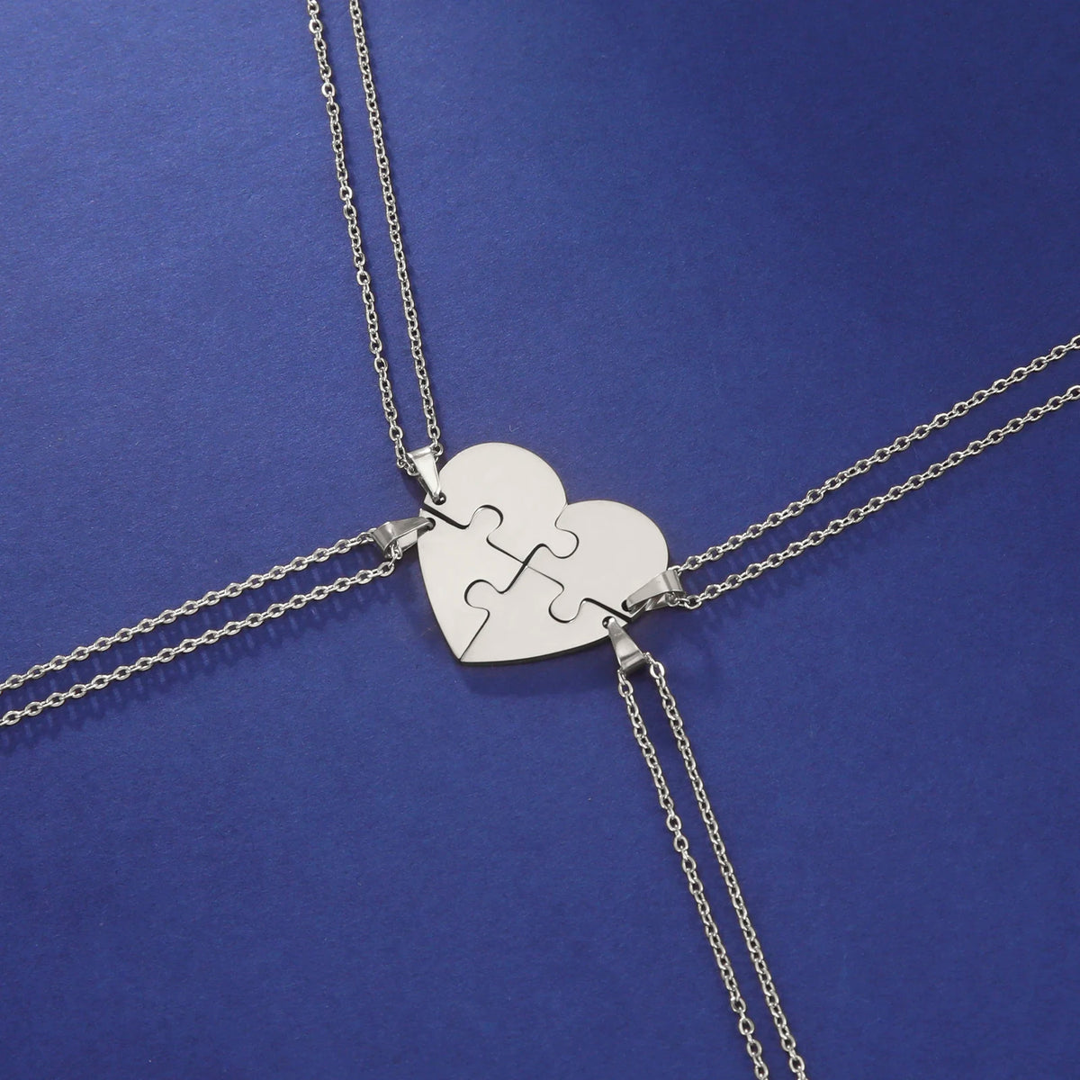 Heart Custom Necklace Name Personalized Chain Puzzle Family Child Kid Gift For Women Men Couple Mother Stainless Steel Jewelry