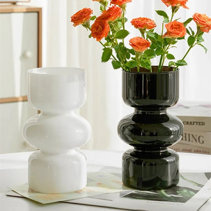Retro Irregular Home Glass Vase Living Room Dining Table LLuxury Decoration Flower Vases