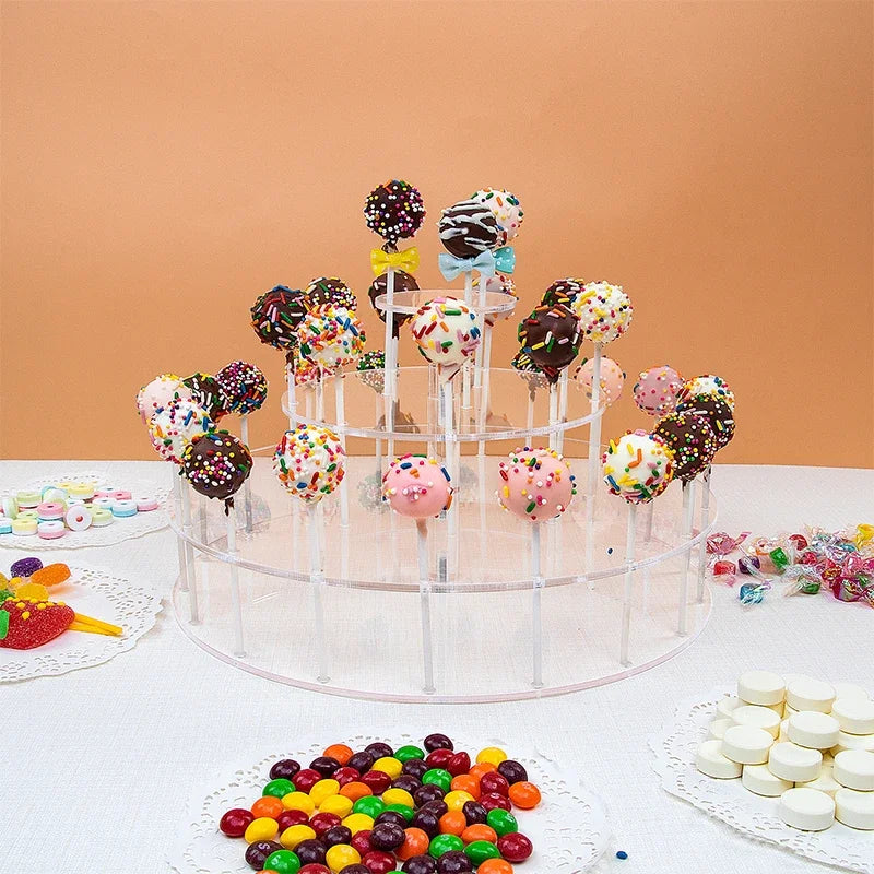 Acrylic Clear Lollipop Rack Candy Lollipop Stand DIY Wedding Party Cake Display Holder Round Square Rectangle Supermarket Store