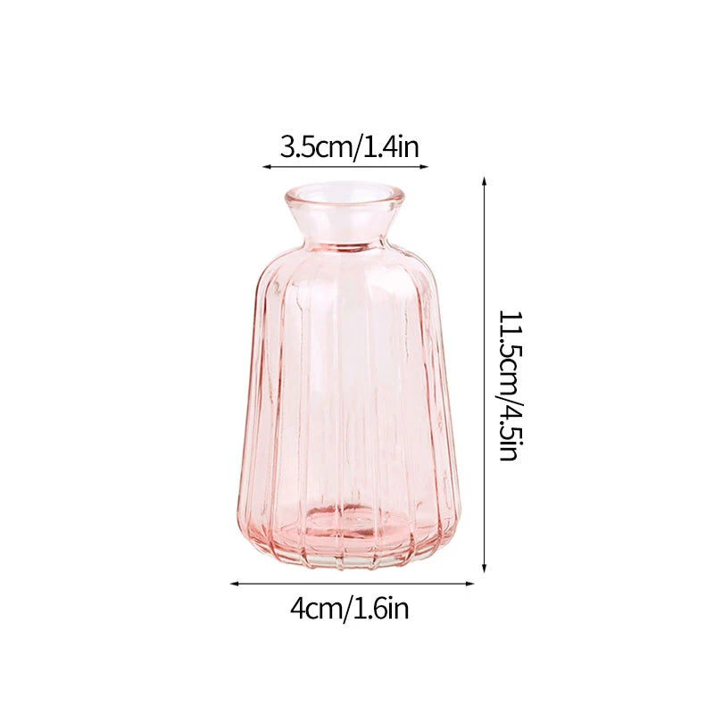 Transparent Glass Vase Retro Class Vase Pot Nordic Flower Bottle Retro Plants Glass Jar Wedding Decoration Home Decor florero