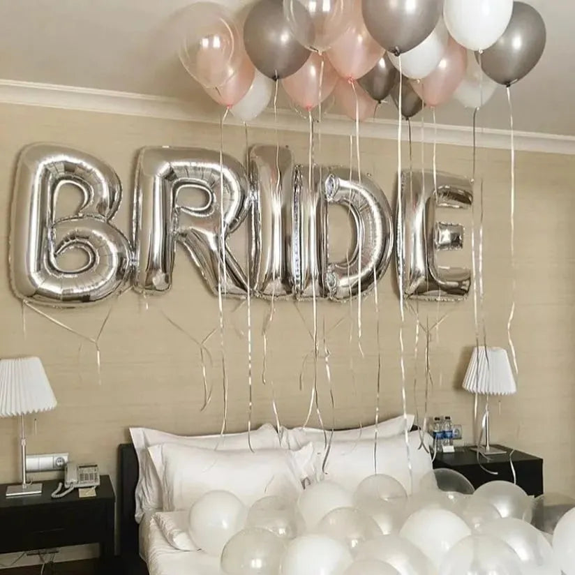 32Inch Rose Gold Silver Bride To Be Balloon Wedding Decorations Bride Letters Foil Ballon Bridal Shower Bachelor Party Supplies