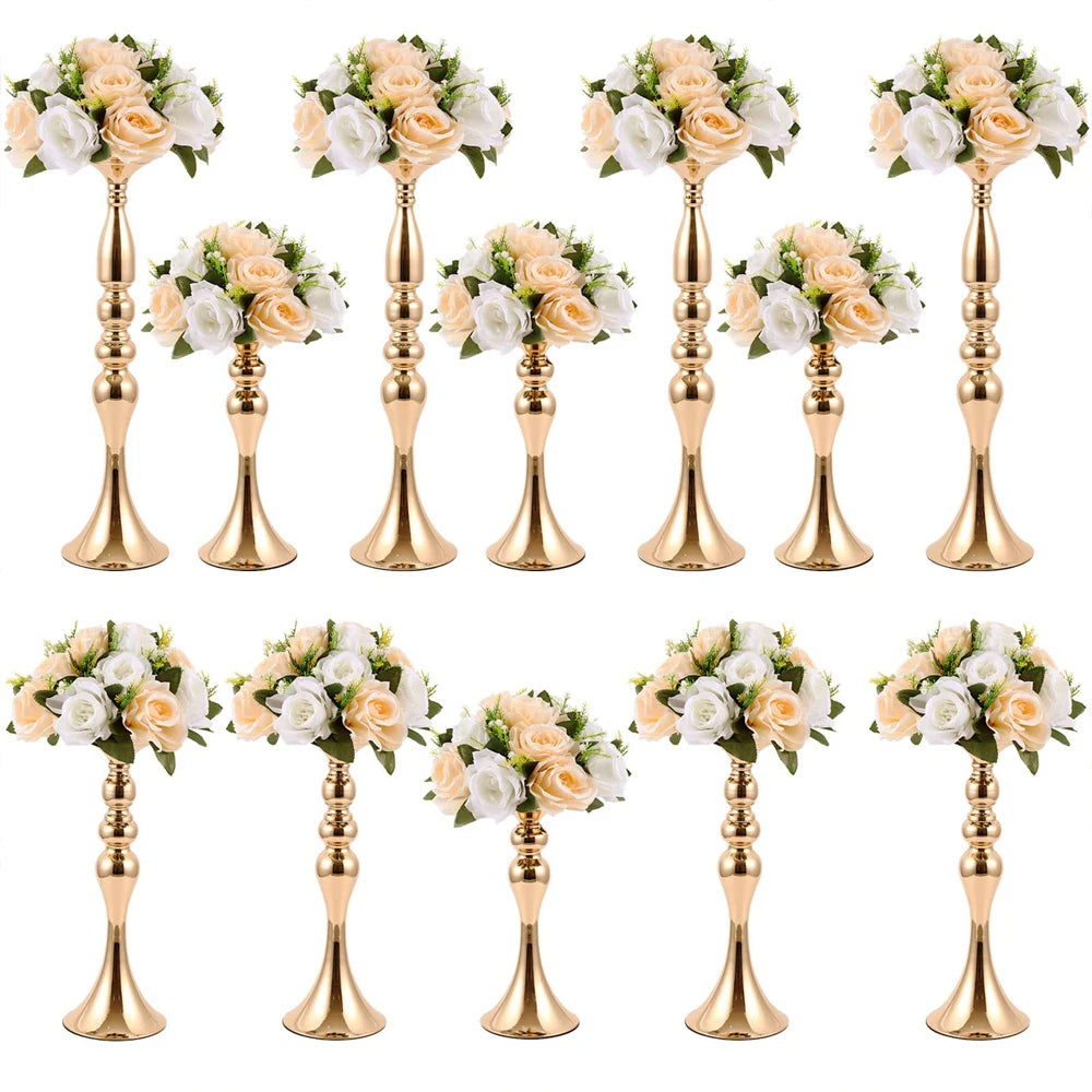 Candle Holders Christmas Decorations Wedding Centerpieces Lantern Stand Home Gold Flower Vase Table Centerpiece Event FlowerTrim