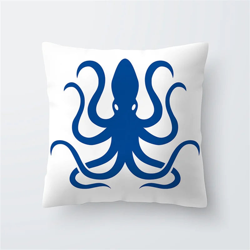 45x45cm marine organism ship printed pattern cushion cover for home living room sofa bedroom decoration pillow case