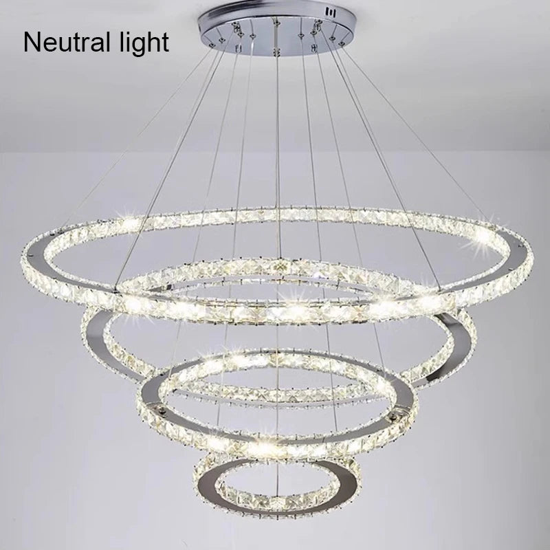 LED Rope chandelier Crystal Lamp For Living Room Cristal Lustre Chandeliers Lighting Pendant Hanging Ceiling Fixtures