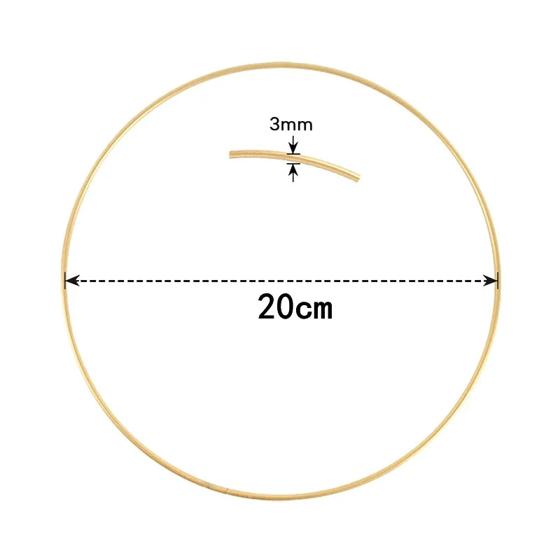Gold Metal Flowers Hoop with Place Card Holder Wedding Table Centerpiece Decoration Christmas DIY Wreath Garland Decor