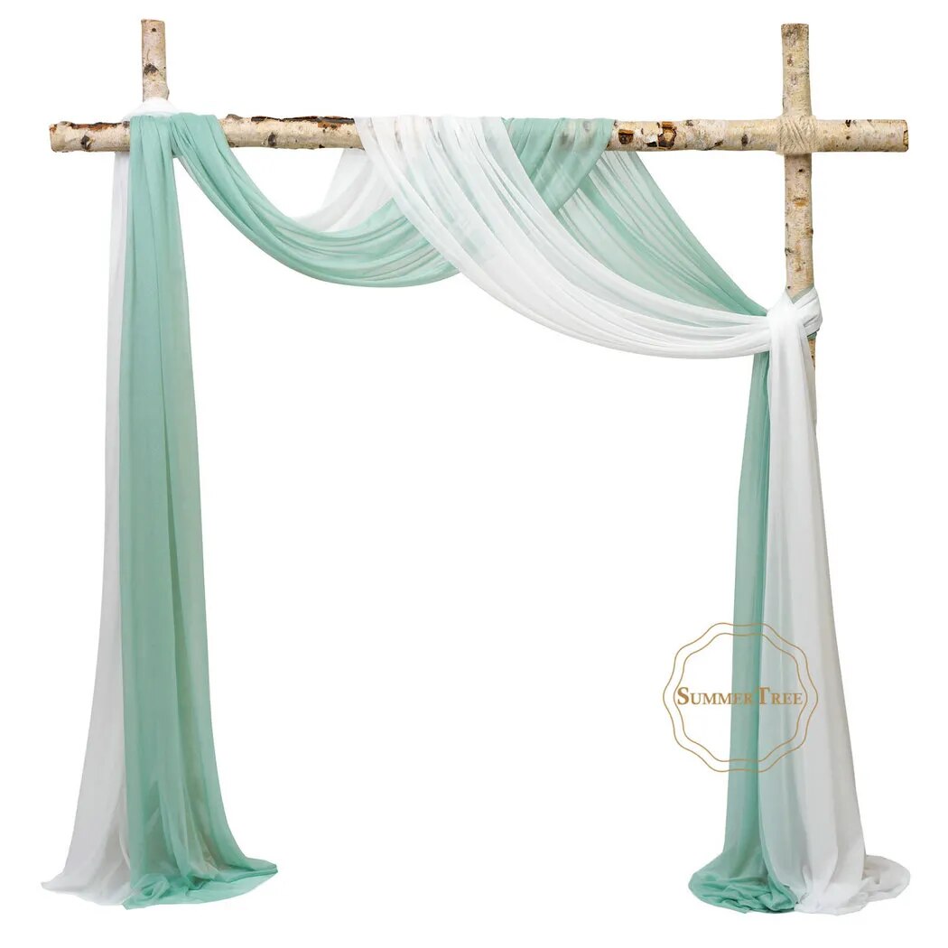 Wedding Arch Drape Drapping Fabric 6m x 74cm Yards Sheer Chiffon Fabric Backdrop Curtain Drapery Ceremony Reception Swag