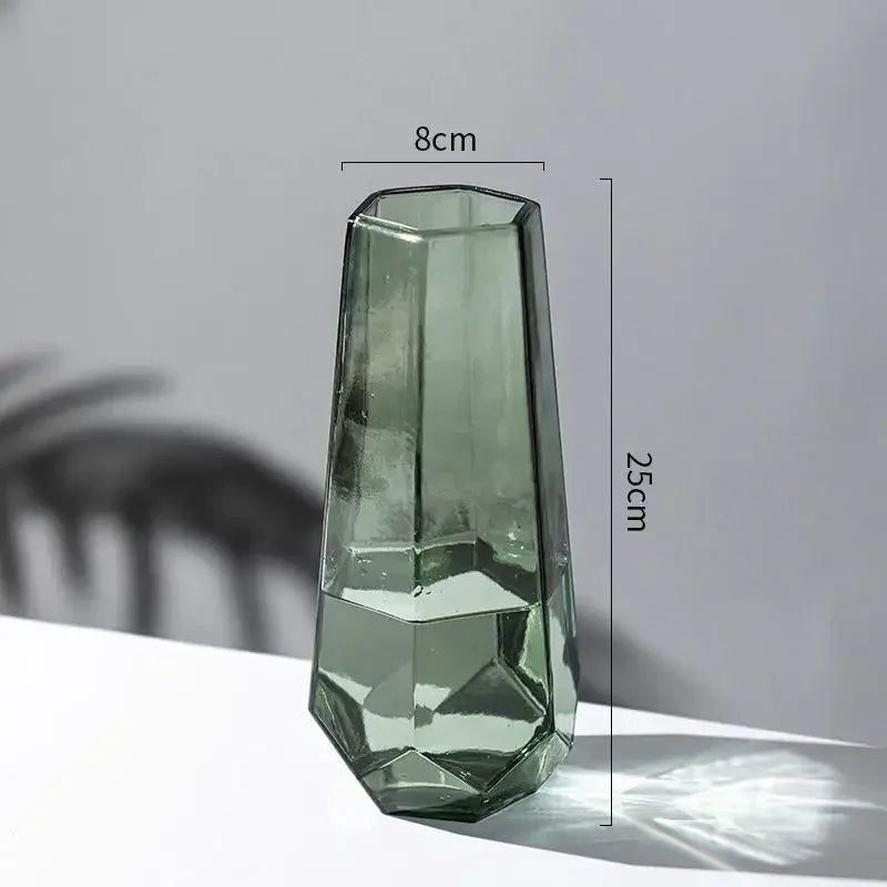 Creative Profiling Glass Flower Vase Ins Flower Bottle Transparent Hydroponic Vase Glass Bottle for Flowers Desktop Decoration