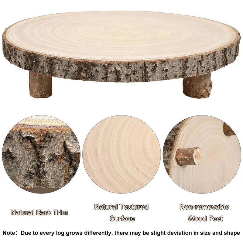 Wedding Cake Display Table, Cake Knife Set，Cheese Board,Solid Wood Dessert table, Wooden Single Layer Flower Pot Stand