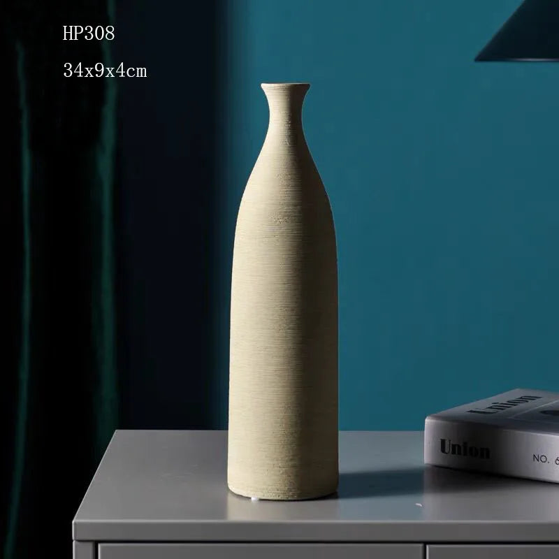 Classic bottle pure white vases simple natural vaso ceramic pot elegant home office entrance decoration gifts for wife mother