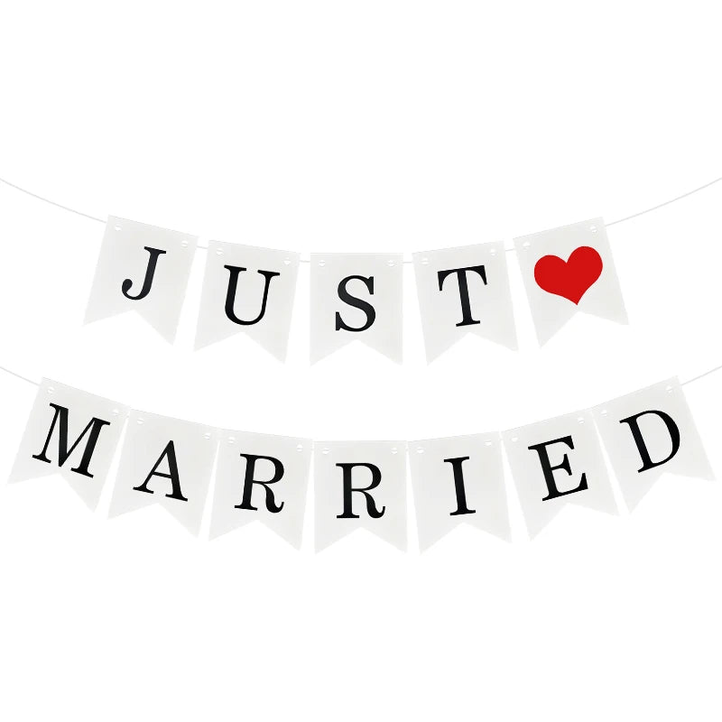 Rustic Wedding Party Background Decorations Just Married Banner Garland Marry Me Propose Marriage Party Decor Bridal Shower