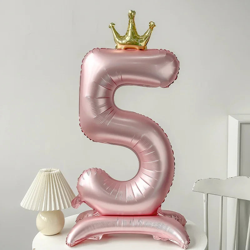 42 inch Pink Standing Crown Digital Girl Birthday Party Anniversary Party Decoration Balloon