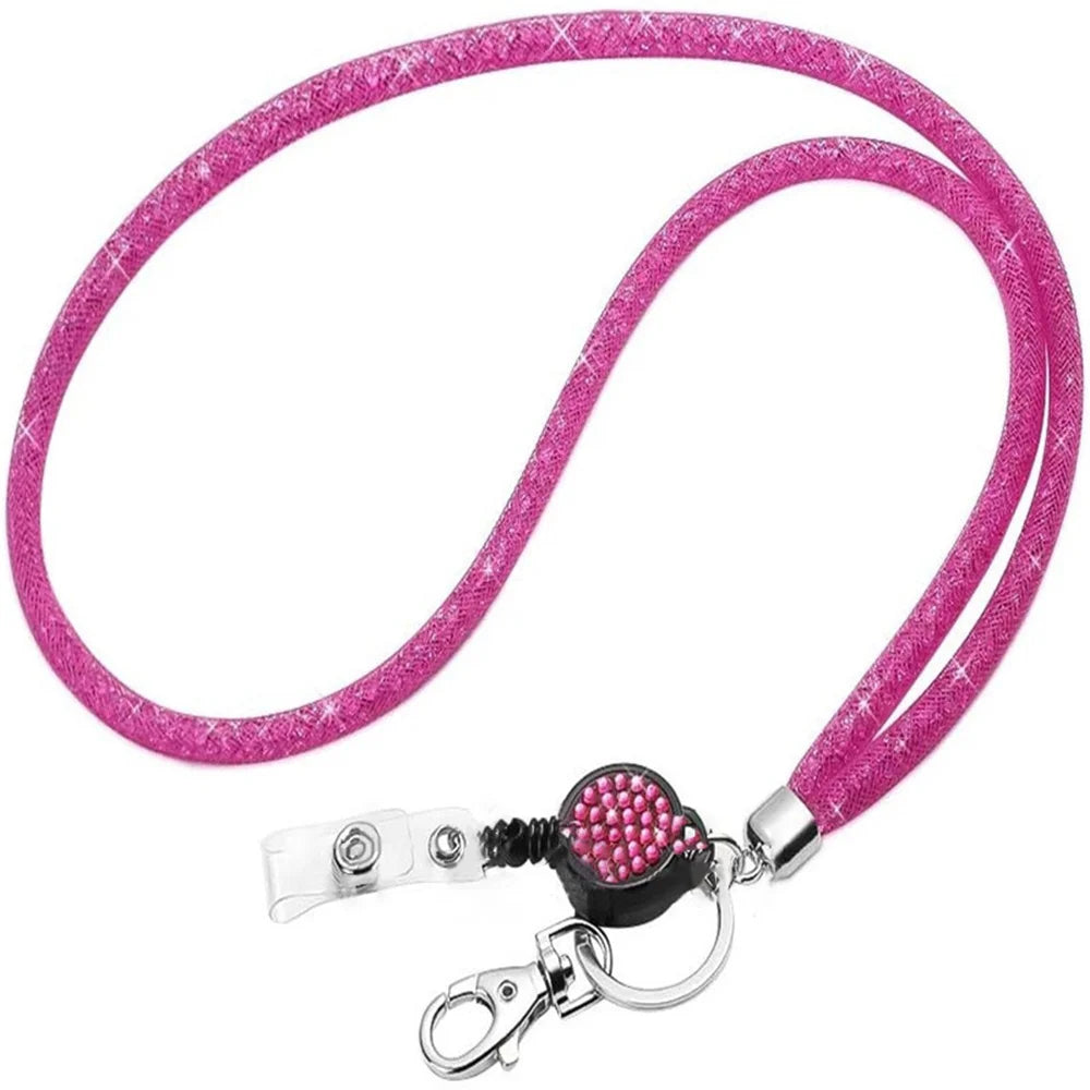 Badges Holder Retractable Lanyard  Id Lanyard Name Tag Card Badge Holder Reels Chain Clips Hanging Rope Keychain Necklace Strap