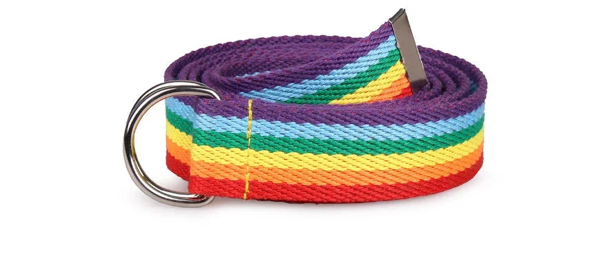 Hot Sale new Trendy rainbow Colors Exquisite Waist Belt for Women Lady Pretty canvas Thin Skinny Waist Belt Dress Accessory