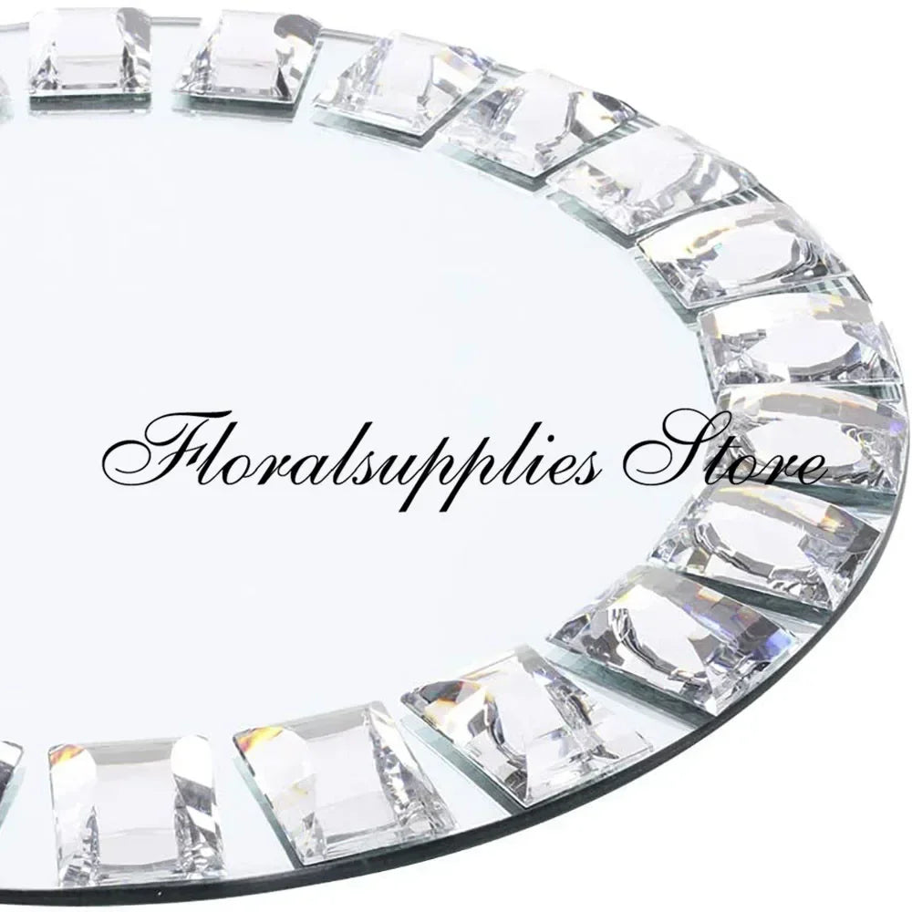 Wholesale Mirror Charger Plates Round Mirrored Tray Plate Settings for Christmas Dinnerware Holiday Event Wedding