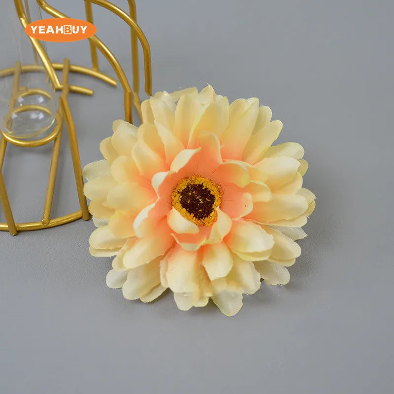 50Pcs 8.5CM Artificial Silk Flowers chrysanthemum for Home Wedding Bouquet Decoration Diy Wreath Accessories Festival Supplies