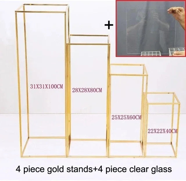 NEW Gold-Plated Wedding Arch, Shiny Gold Flower Stand, Welcome Door Wall Backdrop, Decoration Metal Frame
