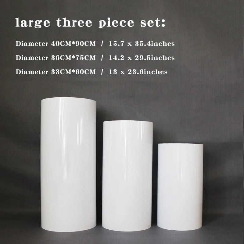 Cylinder Dispaly Pedestal Stand White 3/5pcs White Party Cake Pedestal Iron Circular Column For Wedding Decoration