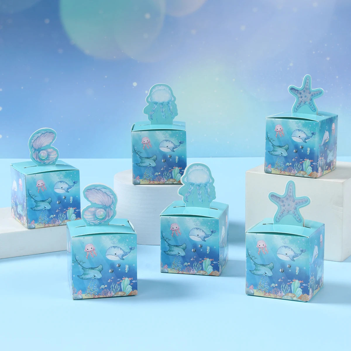 Under The Sea Three-dimensional Candy Box Undersea Animal Theme Birthday Party Decorations Kids Favors Gifts Candy Cookie Box