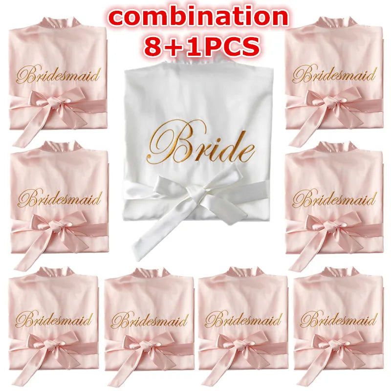 Mix Sale 9/5/3 Pack Wedding Decorations Bride and Bridesmaid Bathrobe Bride To Be Team Bride Bachelorette Party Bridesmaid Gift