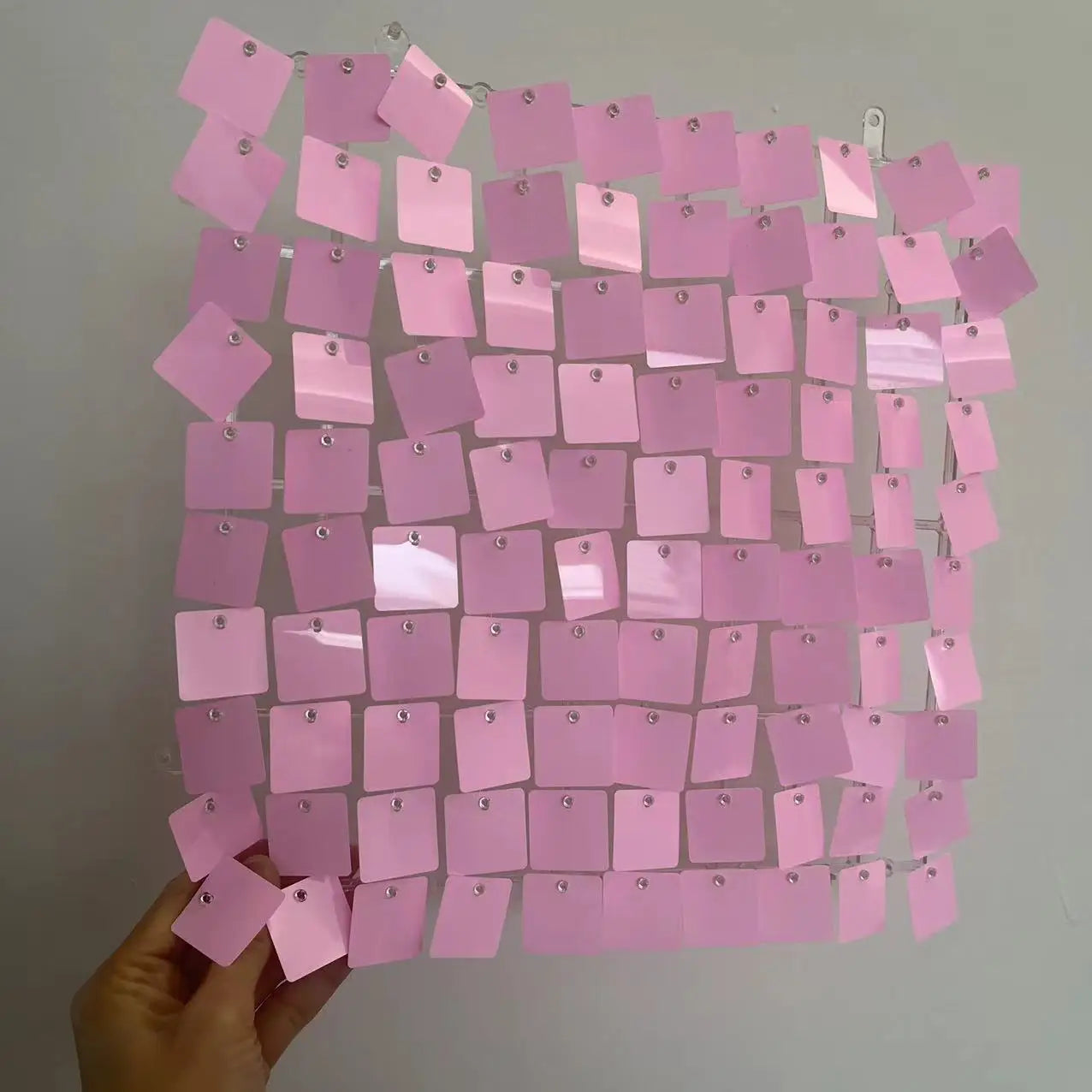 16pcs Champagne Shimmer Wall Backdrop 3D Sequin Panel Backdrop Art Wall Backgroud Cloth Wedding Birthday Party Backdrop Decor