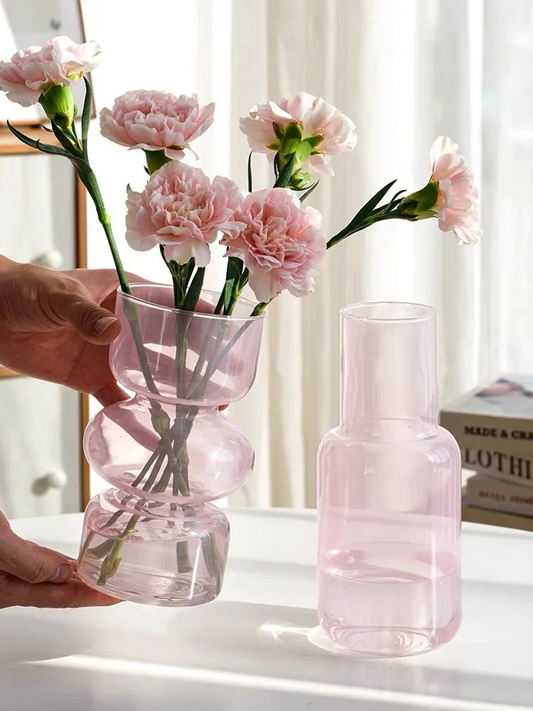 Retro Irregular Home Glass Vase Living Room Dining Table LLuxury Decoration Flower Vases