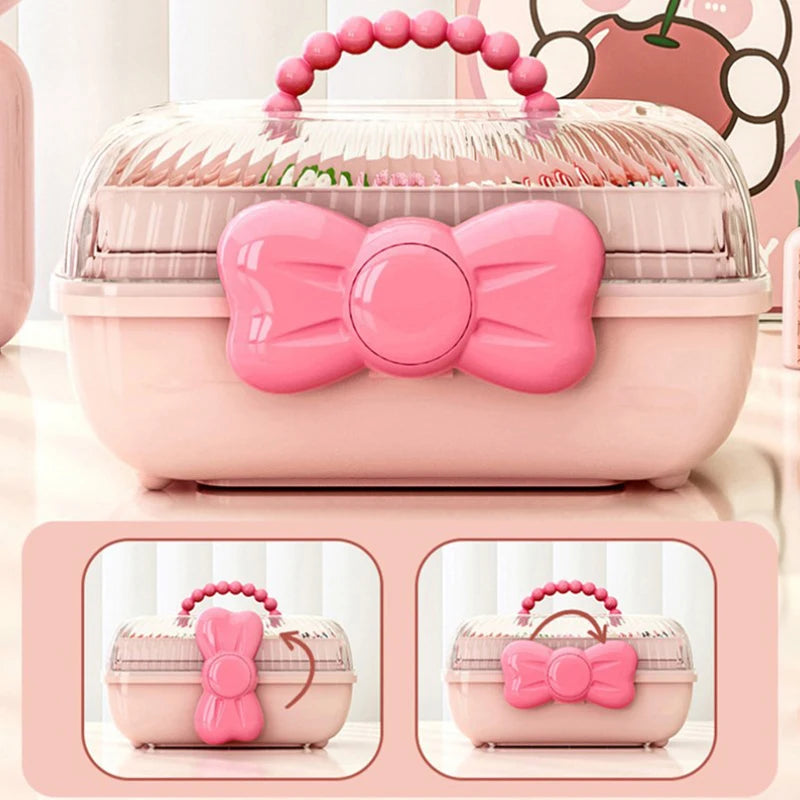 〔CC88〕Multi-layer Hairpin Organizer Cute Girl Jewelry Case Headdress Displays Children's Hair Accessories Storage Box