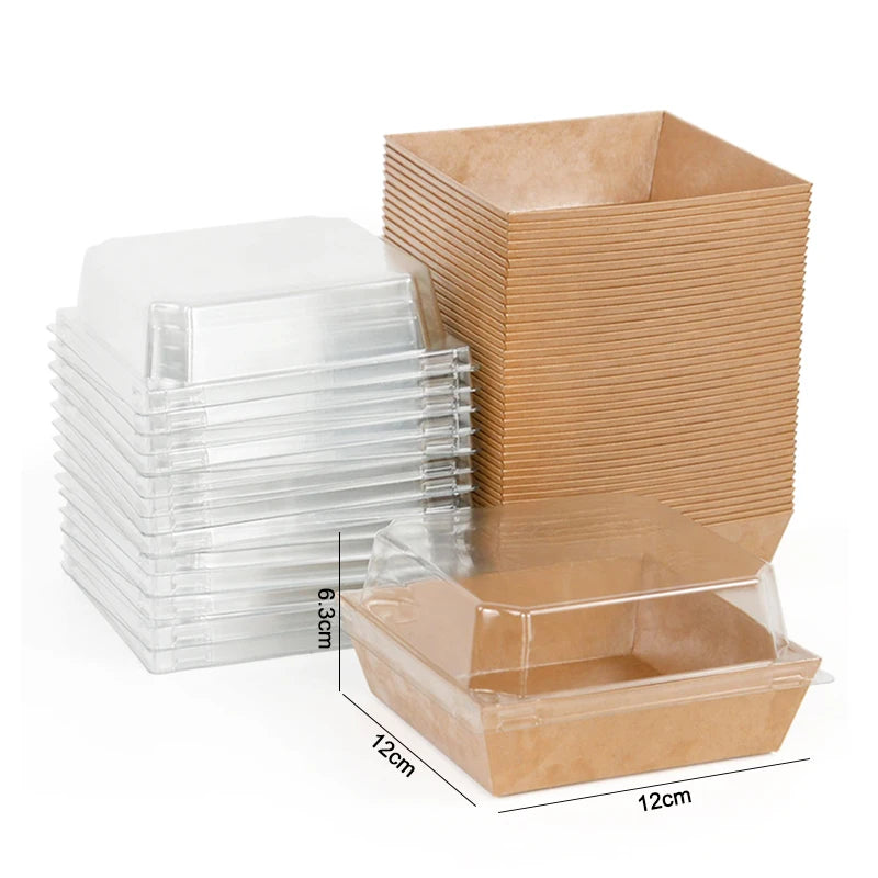 10/5pcs Cake Dessert Donut Box Kraft Paper Cookie Bakery Food Sandwich Packing Box Wedding Birthday Party Christmas Home Supply