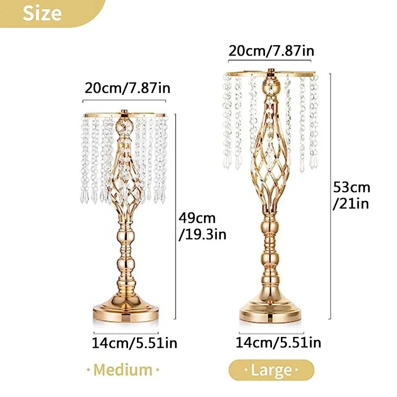 49/53cm Tall Crystal Candle Flower Holder Centerpiece Candle Holder Road Lead Flowers For Wedding Hotel Dining Table Party Decor