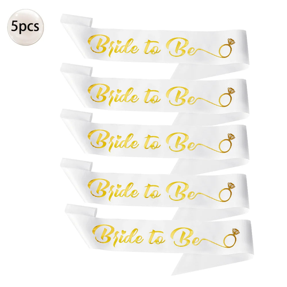 Bride to Be Bachelorette Party Sash with Gold Foil Lettering Bridal Shower Wedding Engagement Team Bride Sash Hen Party Supplies