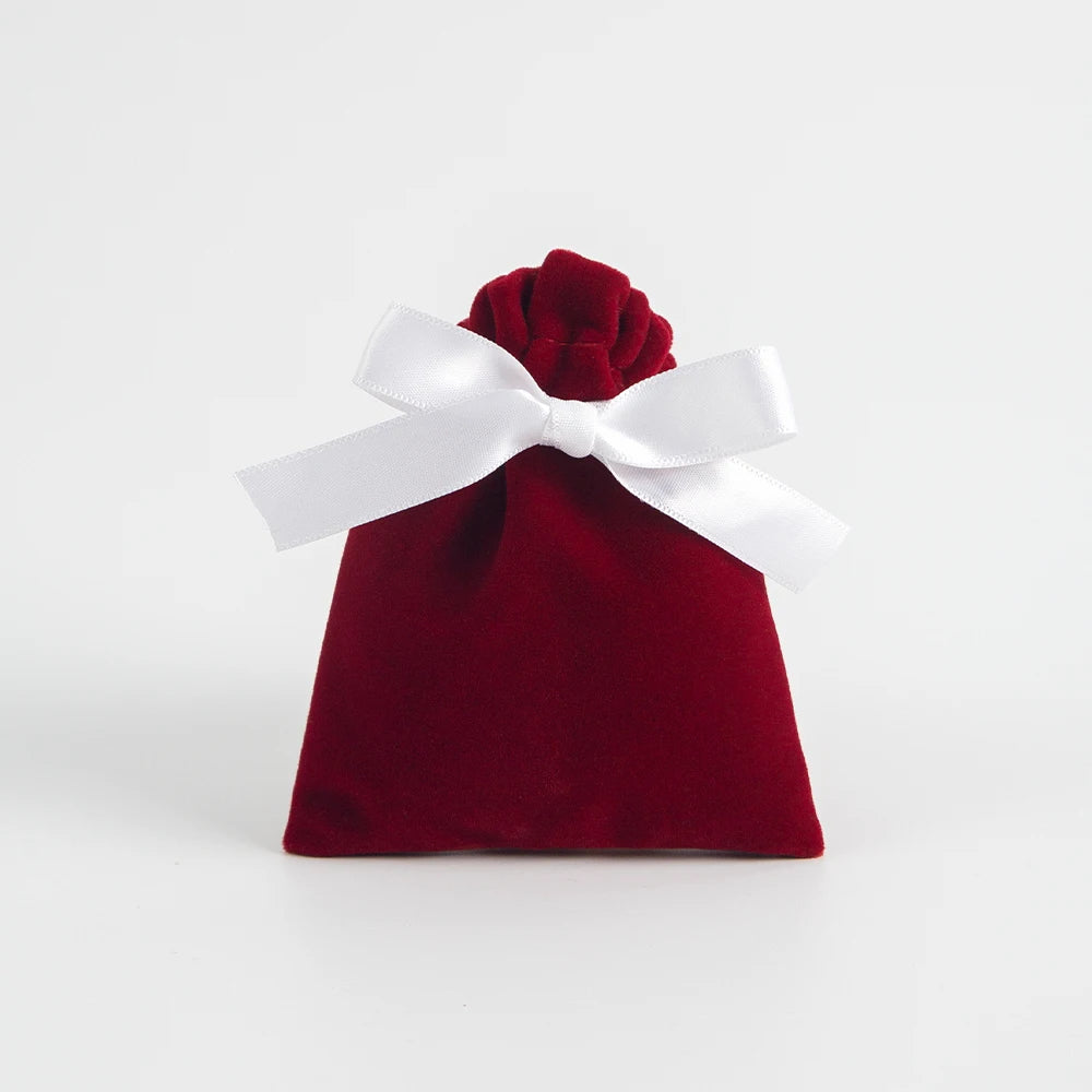 10pcs Bulk 10x12cm Jewelry Packing Ribbon Velvet Bags Gift Display Packing Storage Wedding Travel Candy Drawstring Dust Pouches