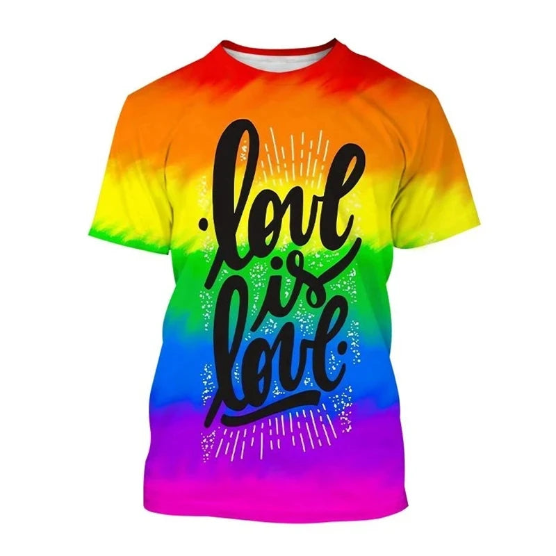Full Print Happy Pride Day T Shirt For Men Fashion LGBT Graphic Tee Shirts New In Tops & Tees Women Oversized Funny Tshirt Tops