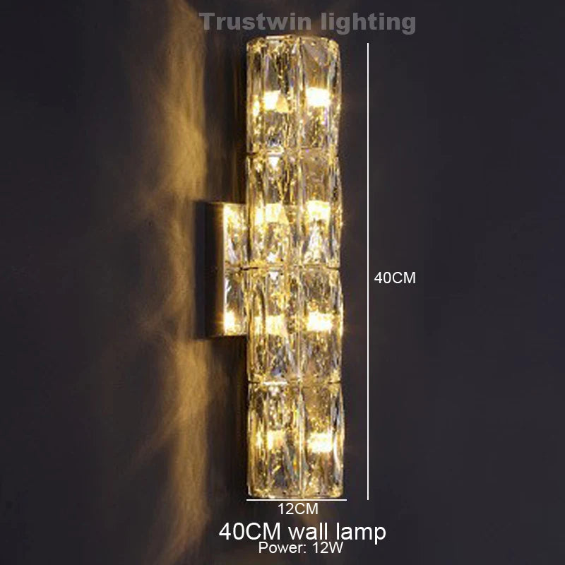 Round Crystal Chandelier Light LED Indoor Modern 40 60 80 100CM Circular Ring Hanging Lamp for Living Dinning Room Bedroom