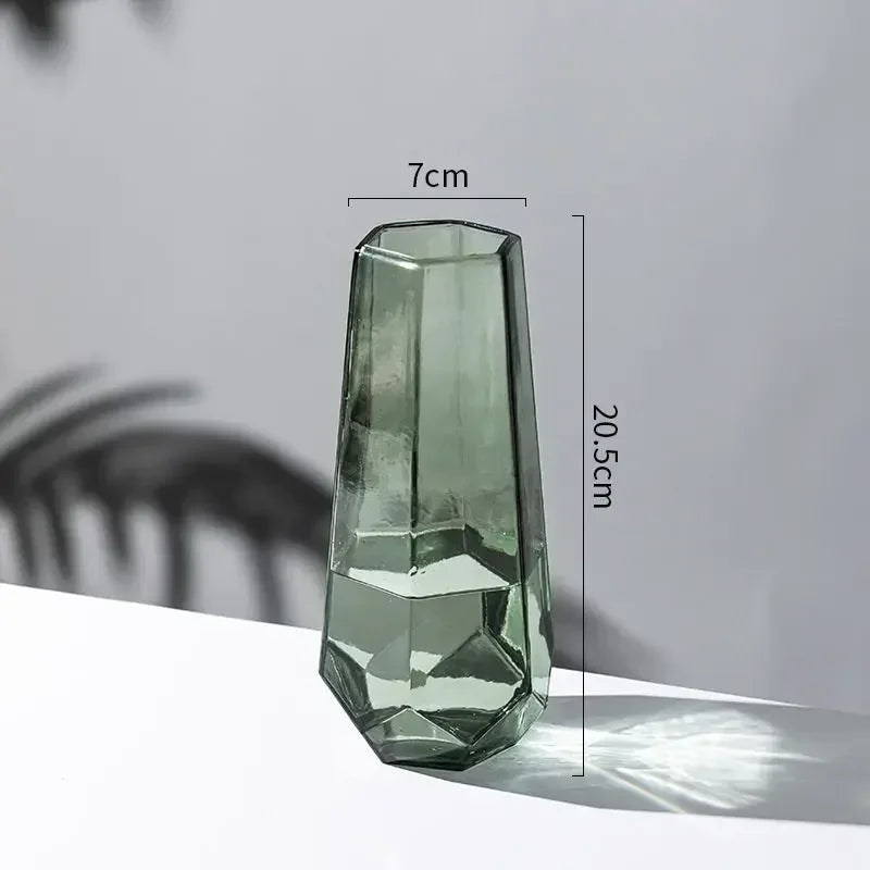 Creative Profiling Glass Flower Vase Ins Flower Bottle Transparent Hydroponic Vase Glass Bottle for Flowers Desktop Decoration