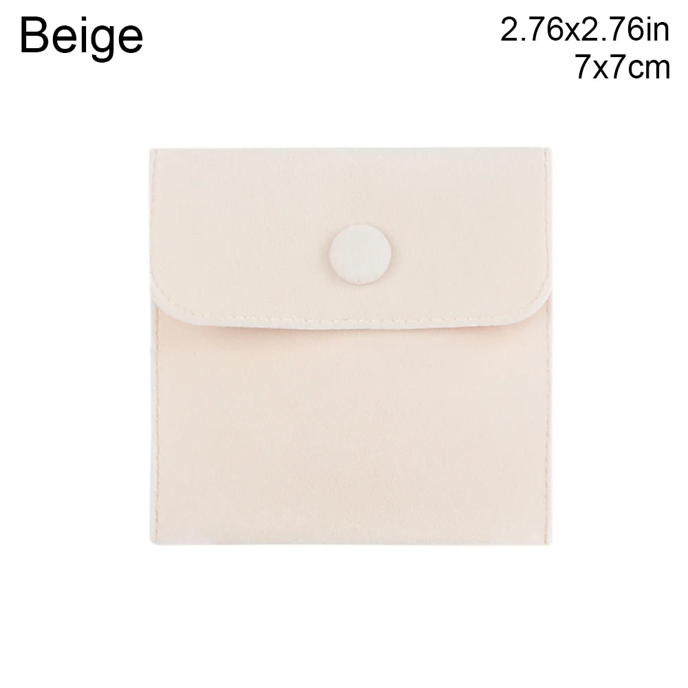 1 Pcs Dust Protect Portable Soft Velvet Gift Jewelry Bag Snap Button Packaging Bag Necklace Earrings Bracelet Ring Storage Pouch
