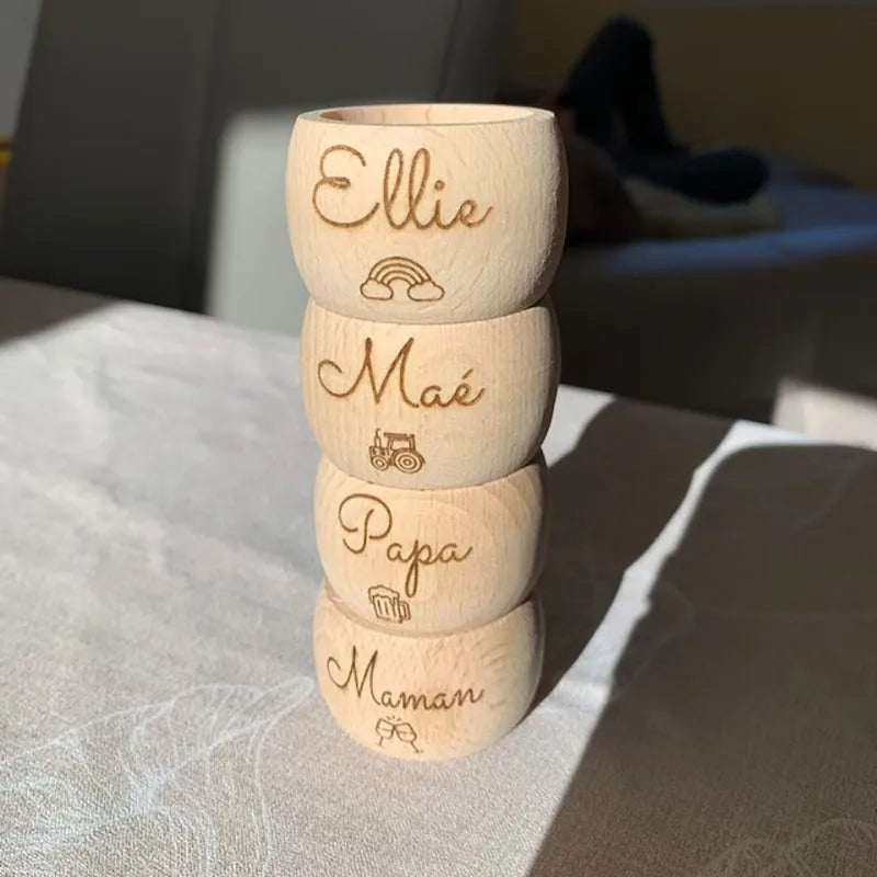 Personalized Wooden Napkin Ring Handmade Wooden Napkin Ring Holder Wedding Engagement Bridal Party Table Place Setting Decor