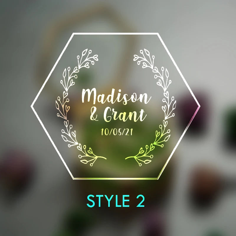 Personalized Hexagon Glass Ring Box with Moss Wedding Gold Ring Bearer Box Modern Geometrical Clear Jewelry Storage Box