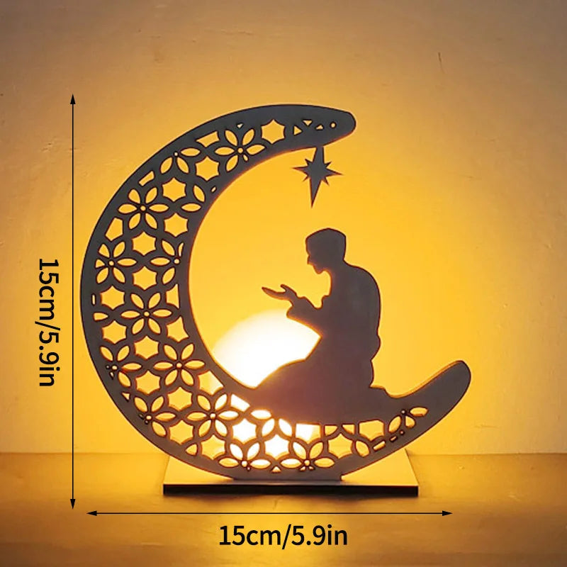 2024 Eid Mubarak Candle Lamp Creative Night Light Lantern Candle Holder Eid Mubarak Islamic Muslim Party Decor  Decorative Lamp