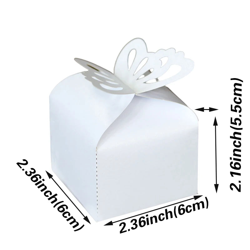 20/30/50PCS Colorful Butterfly Dragees Box Giveaways Favors and Gifts Chocolate Box Packaging Box Wedding Gift Boxes for Guests