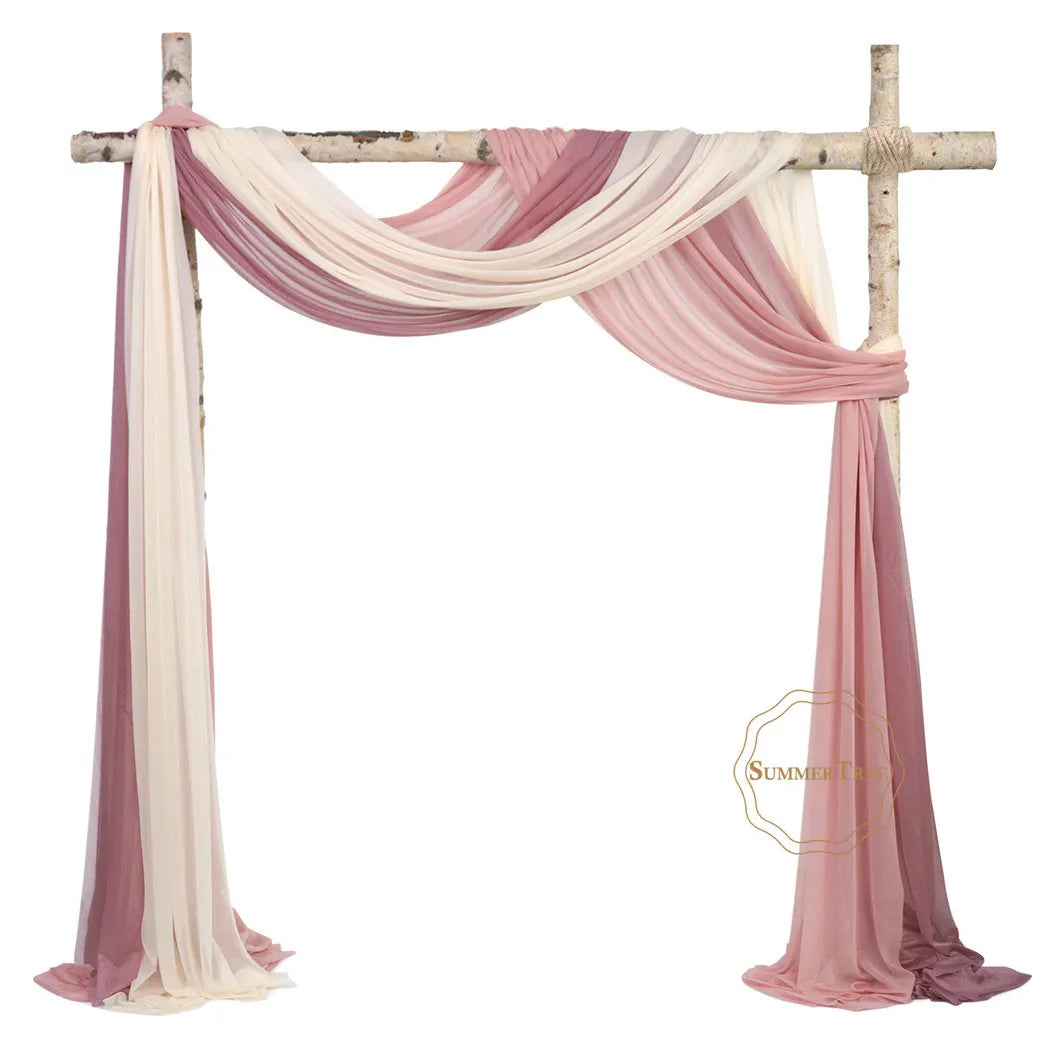 Wedding Arch Drape Drapping Fabric 6m x 74cm Yards Sheer Chiffon Fabric Backdrop Curtain Drapery Ceremony Reception Swag