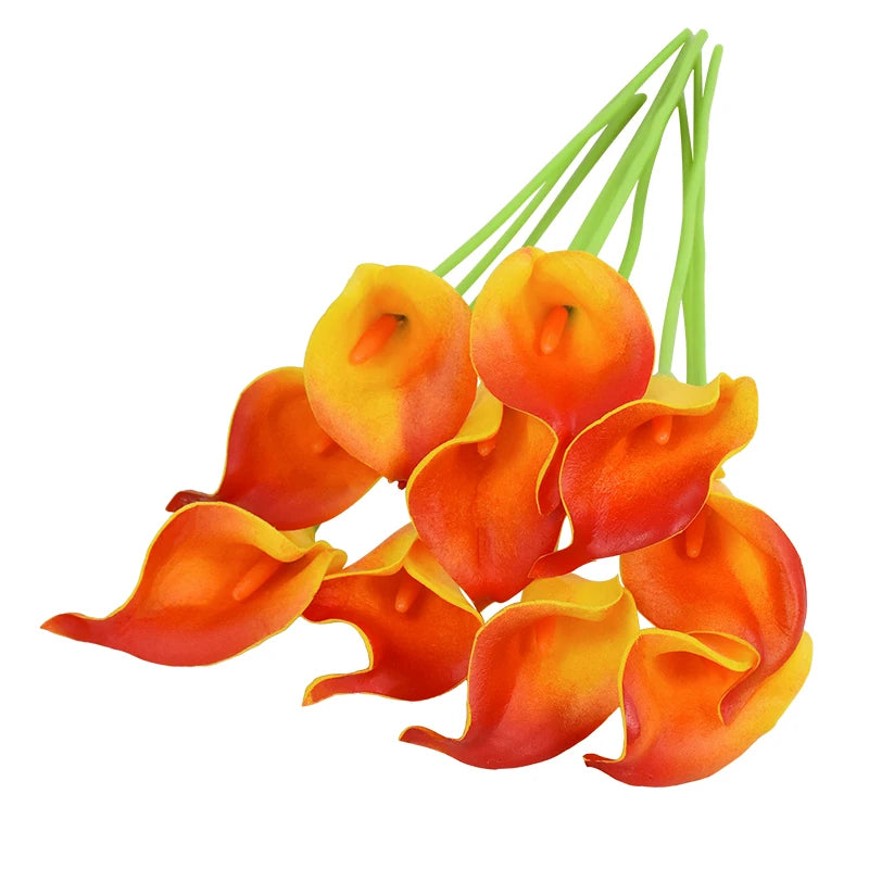 5/10Pcs Artificial Flowers Calla Lily Real Touch Tulip Flower Bouquets For Wedding Bride Home Vase Decoration Fake Plants Gifts